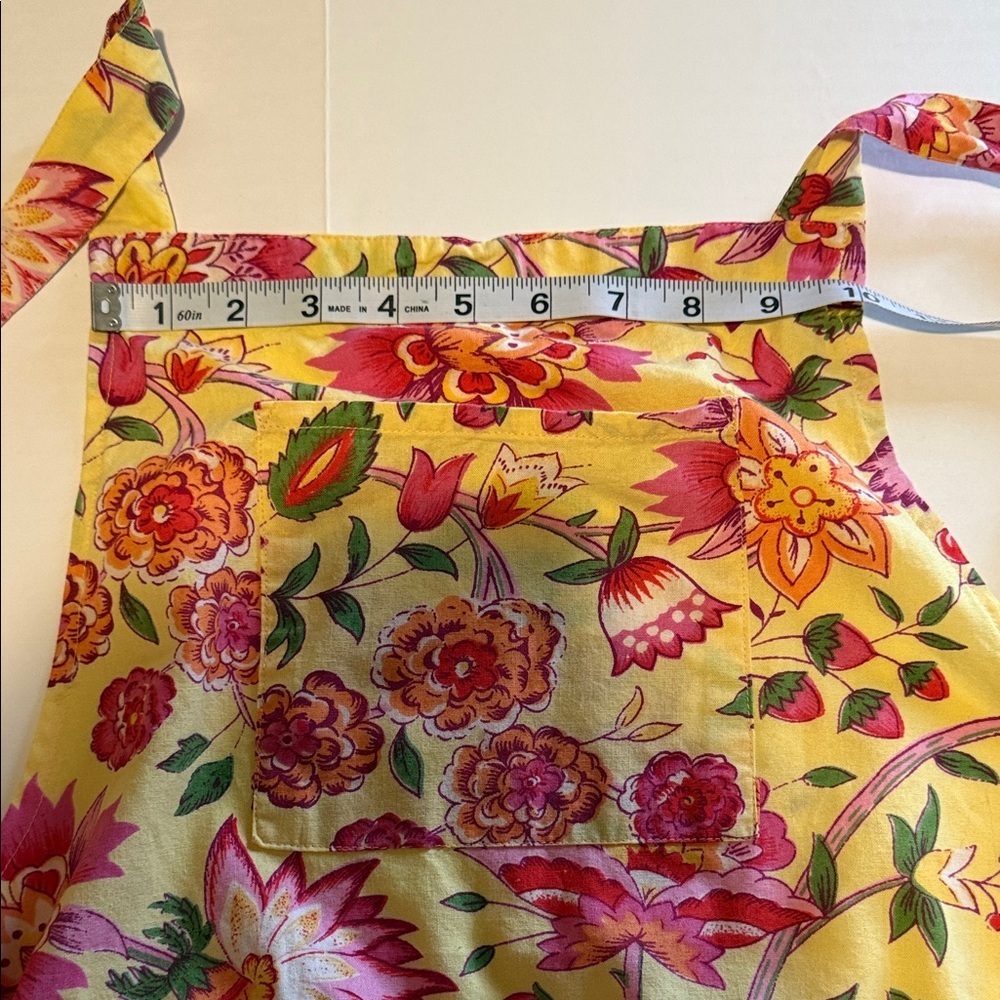 April Cornell Yellow Floral Tiered Apron - Picture 9 of 11